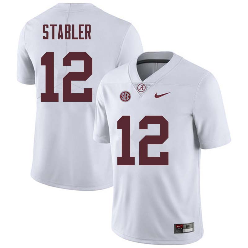 Men #12 Ken Stabler Alabama Crimson Tide College Football Jerseys Sale-White